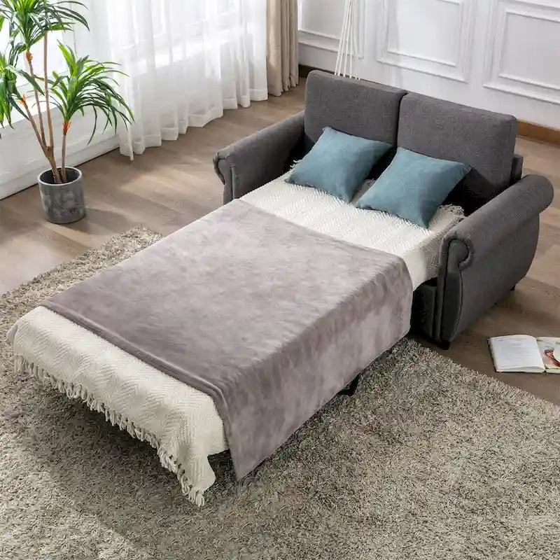 Canapé convertible gigogne avec matelas à mémoire de forme simple