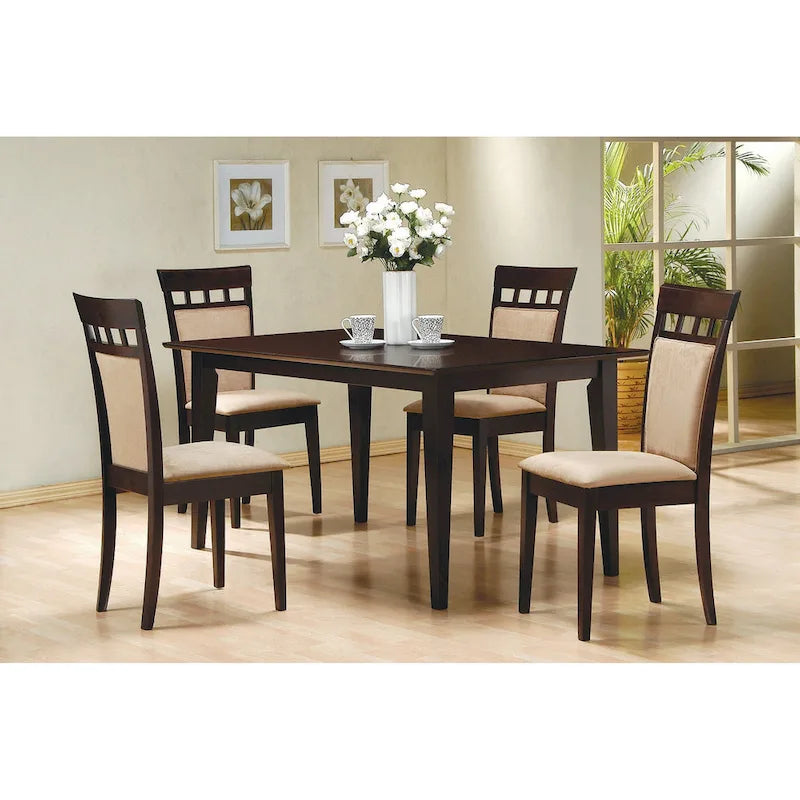 Chaises de salle à manger rembourrées beige et cappuccino (lot de 6)