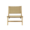 Chaise longue sans accoudoirs en bois et algues tissées, style médiéval-moderne, couleur naturelle