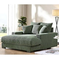 Chaise longue en velours côtelé doux et surdimensionnée de luxe pour salon et chambre à coucher