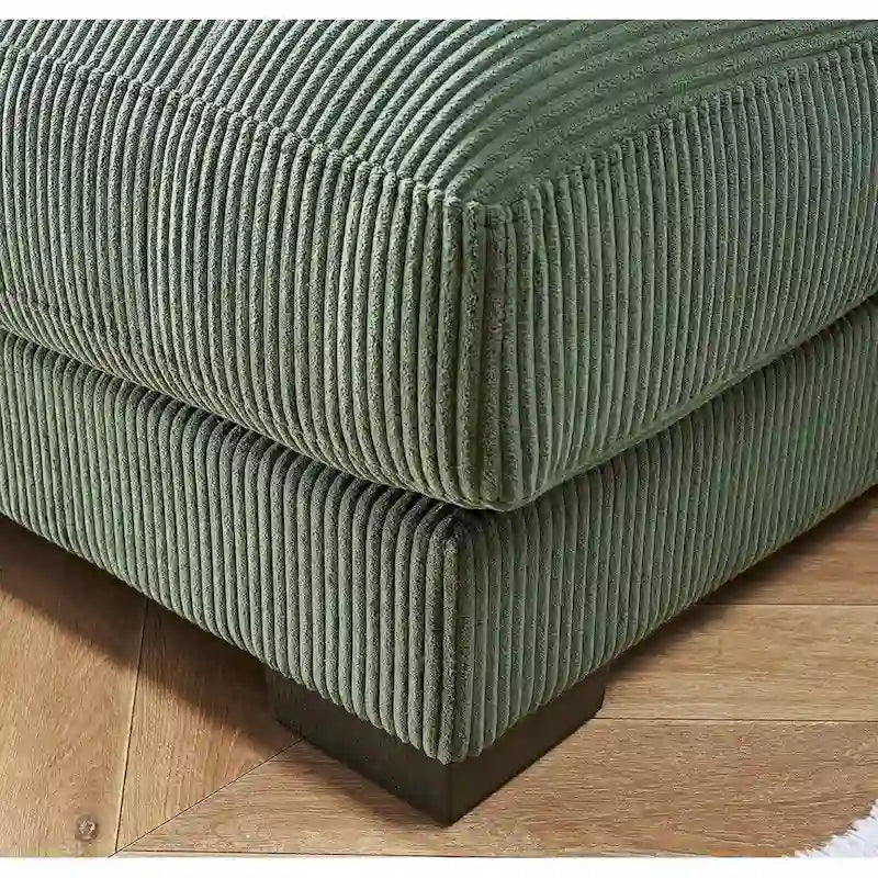 Chaise longue en velours côtelé doux et surdimensionnée de luxe pour salon et chambre à coucher