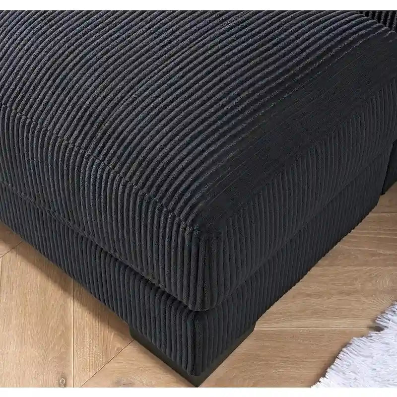 Chaise longue en velours côtelé doux et surdimensionnée de luxe pour salon et chambre à coucher