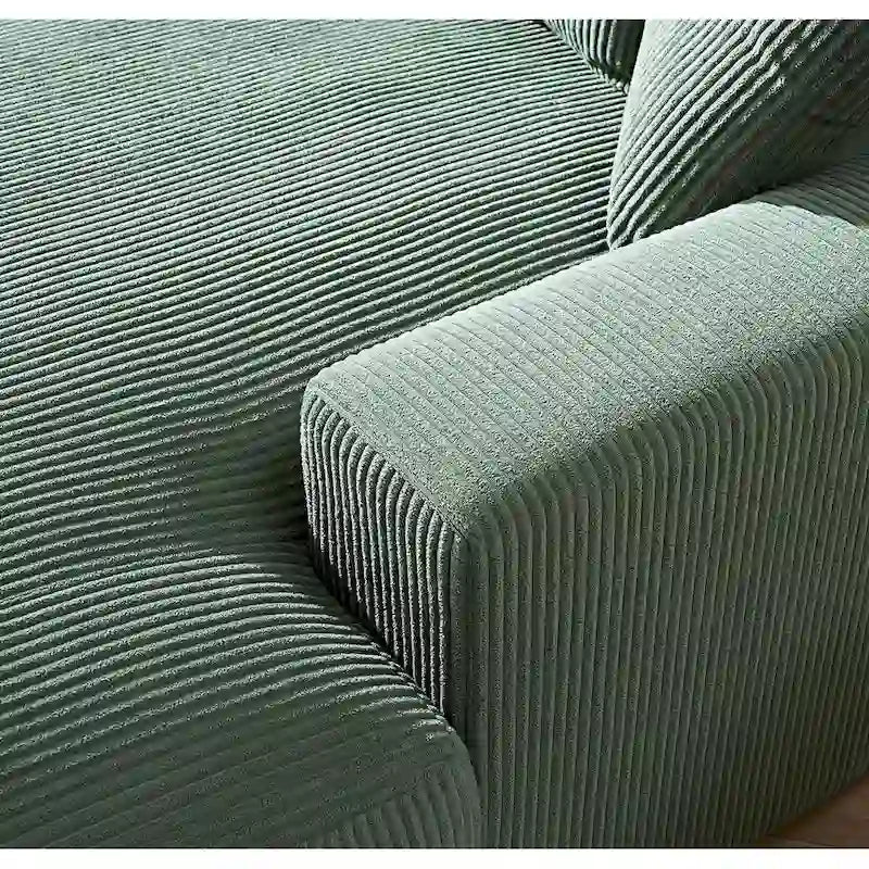 Chaise longue en velours côtelé doux et surdimensionnée de luxe pour salon et chambre à coucher