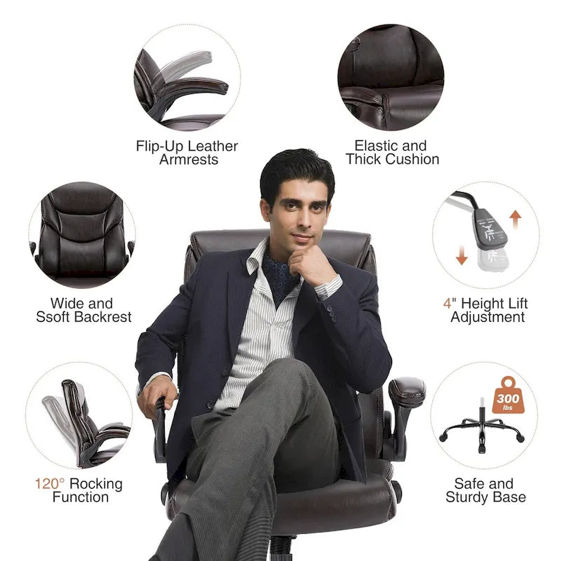 Chaise de bureau ergonomique réglable avec accoudoirs relevables
