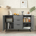 Buffet en bois avec rangement, 3 tiroirs et 2 portes