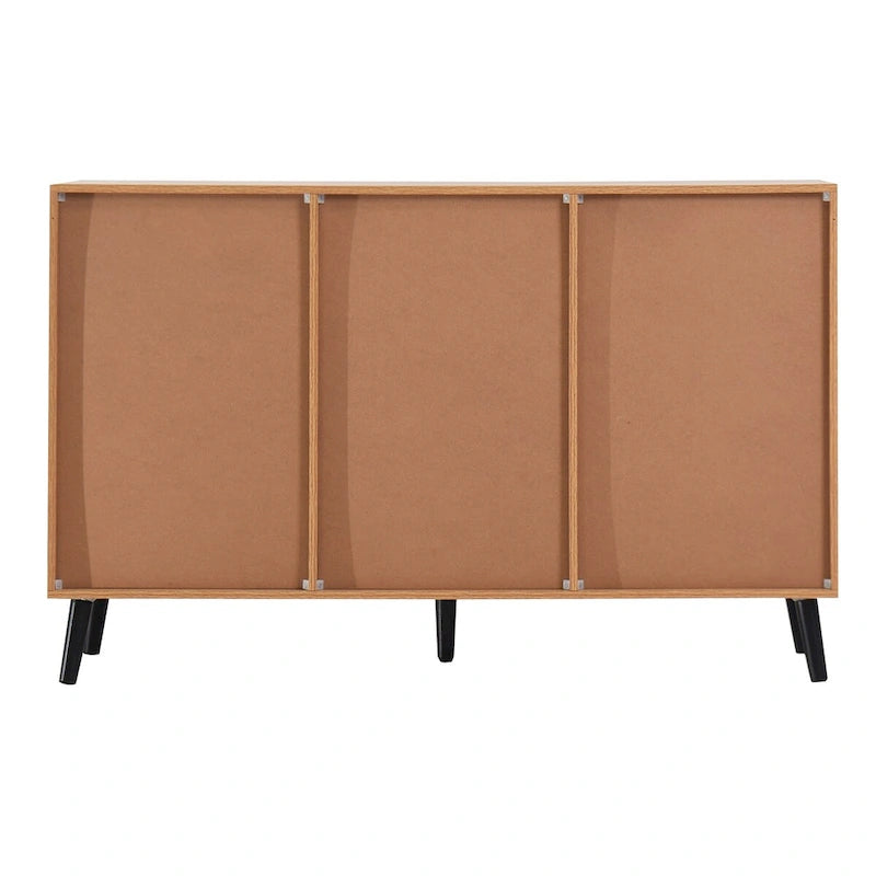 Buffet en bois avec rangement, 3 tiroirs et 2 portes