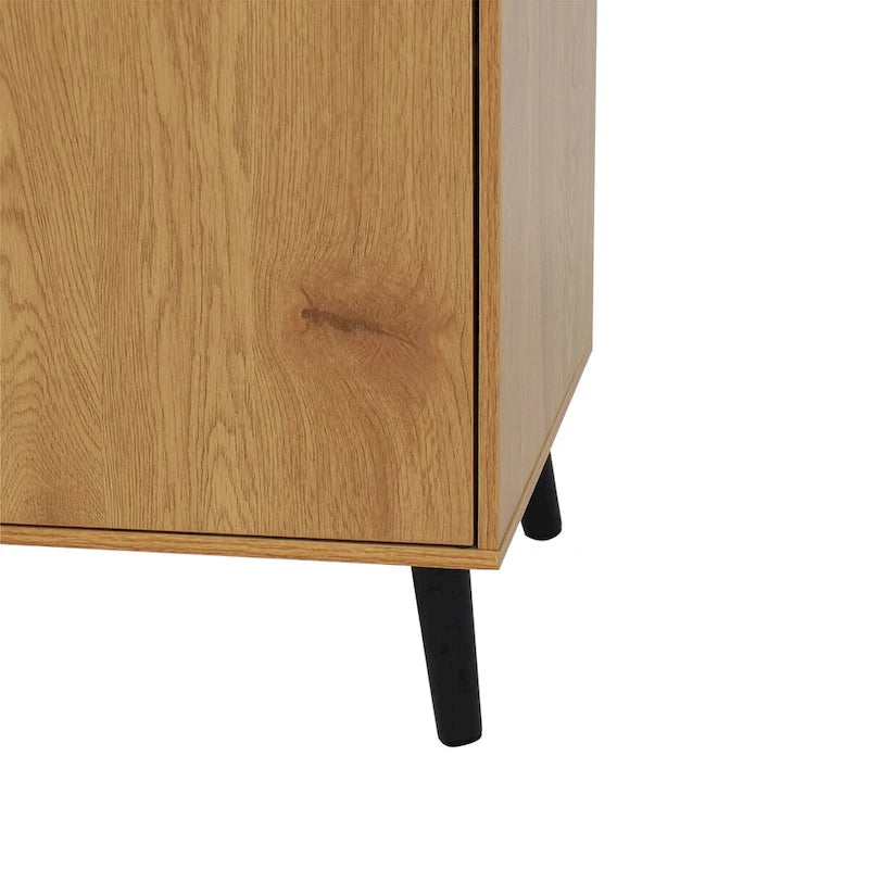 Buffet en bois avec rangement, 3 tiroirs et 2 portes