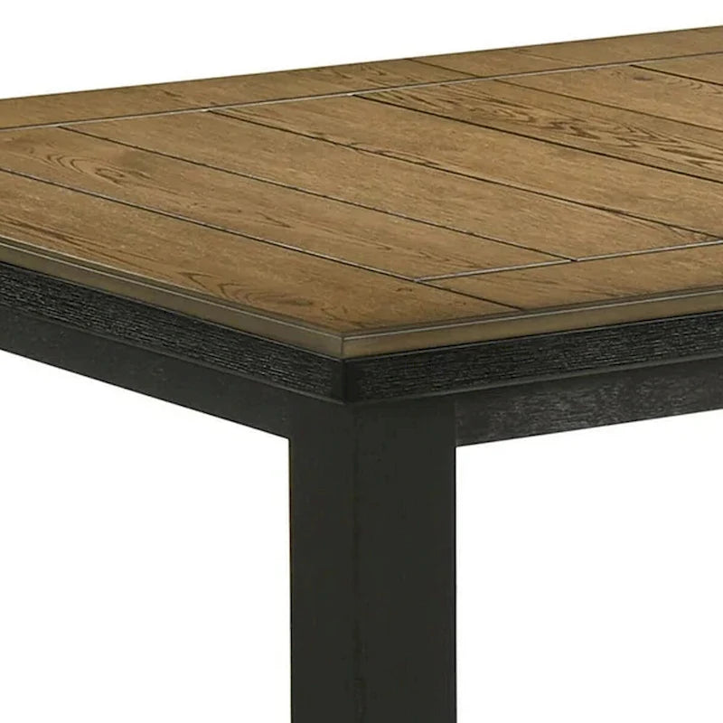 Table de salle à manger hauteur comptoir de 152 à 198 cm, extensible, bois marron