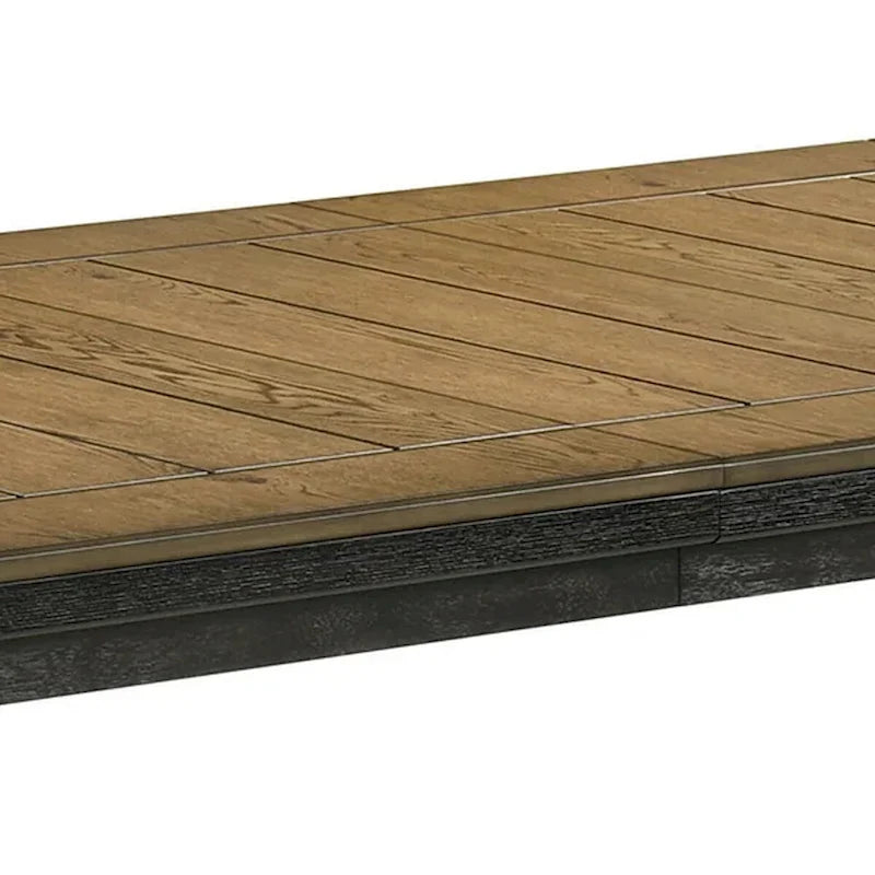 Table de salle à manger hauteur comptoir de 152 à 198 cm, extensible, bois marron