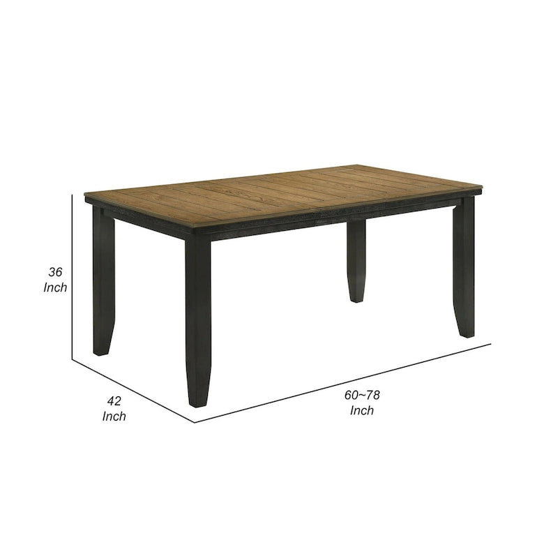Table de salle à manger hauteur comptoir de 152 à 198 cm, extensible, bois marron