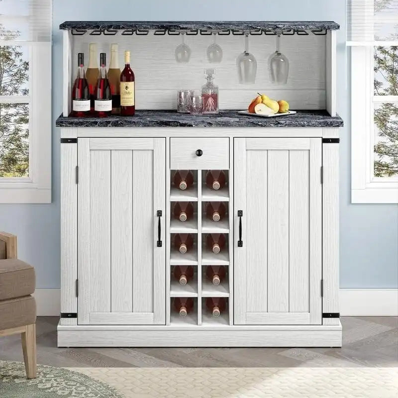 Buffet de bar en bois de style fermier de 47 po