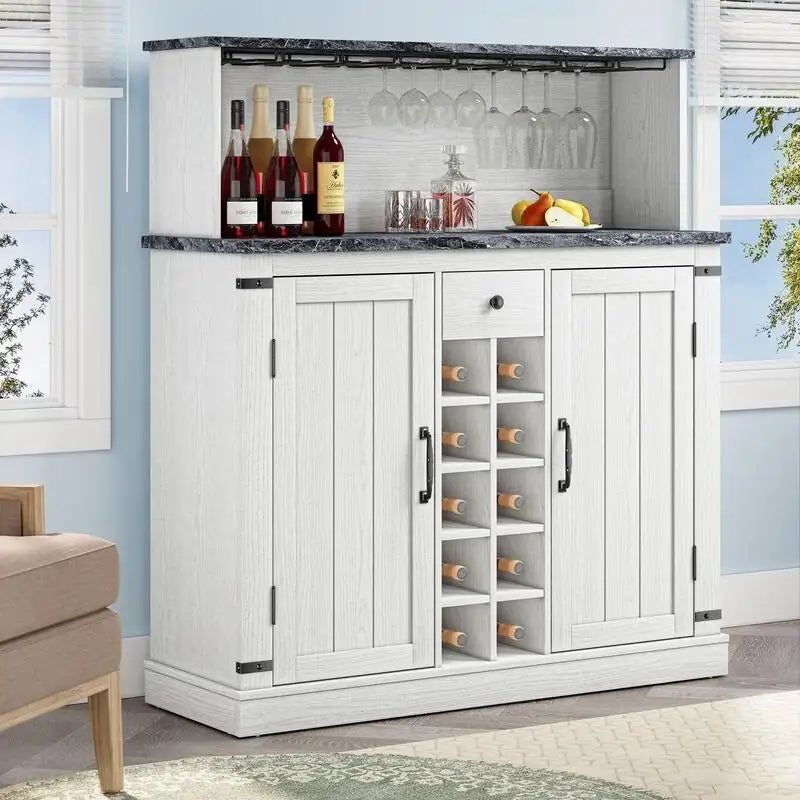 Buffet de bar en bois de style fermier de 47 po