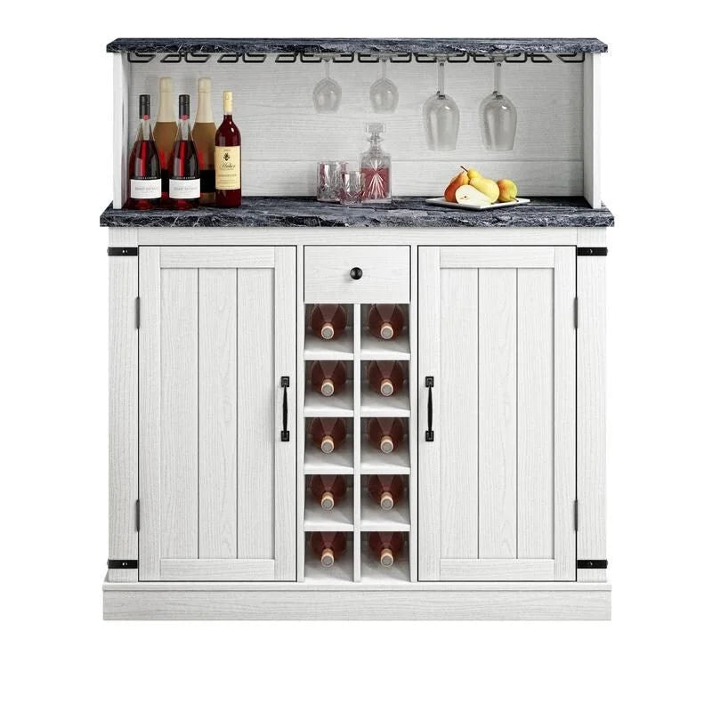 Buffet de bar en bois de style fermier de 47 po