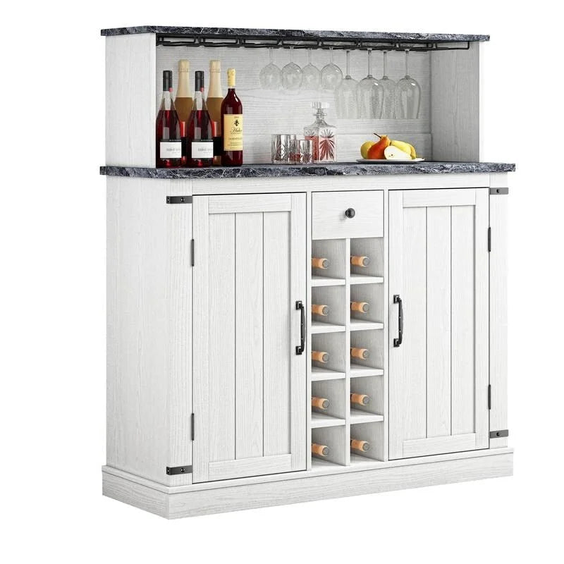 Buffet de bar en bois de style fermier de 47 po