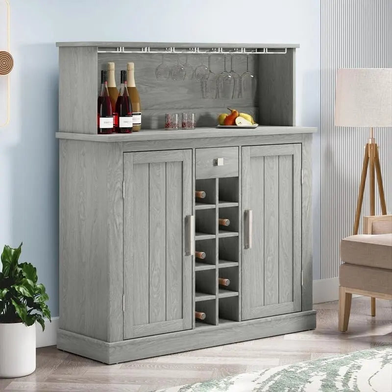 Buffet de bar en bois de style fermier de 47 po