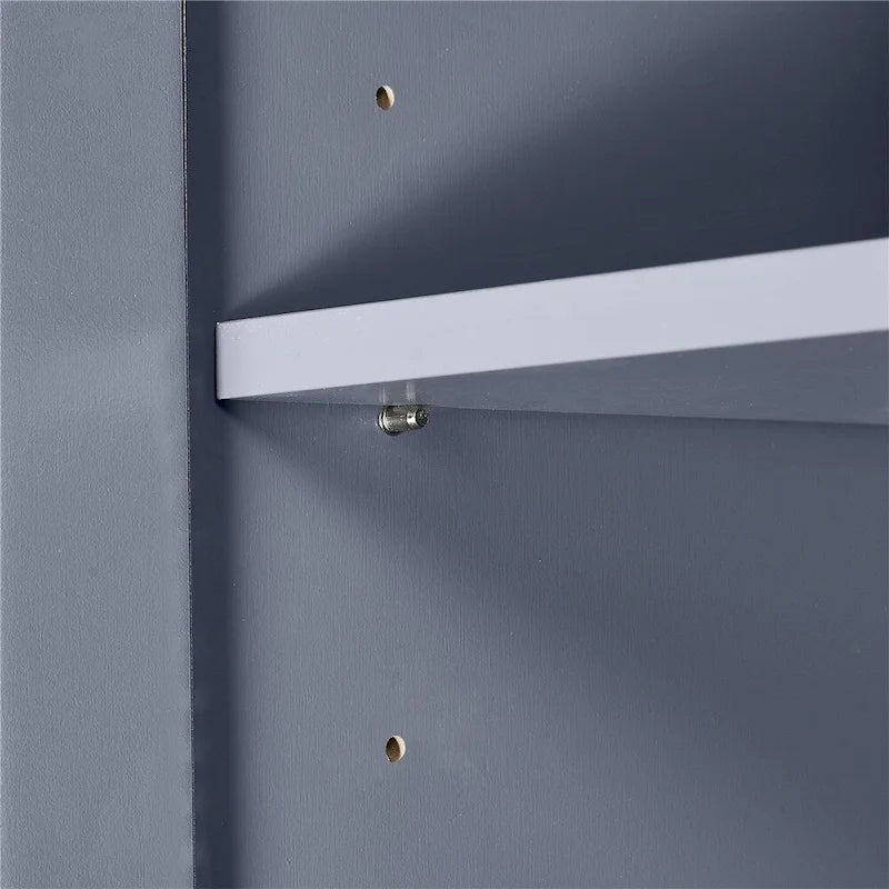 Meuble de rangement haut et large avec portes pour salle de bain, trois tiroirs