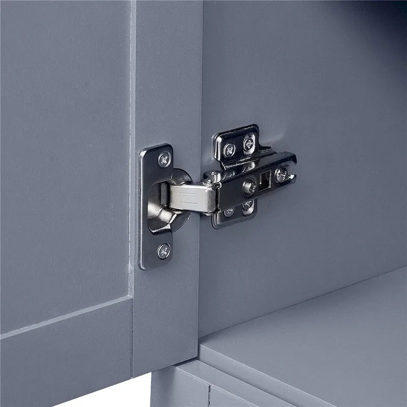 Meuble de rangement haut et large avec portes pour salle de bain, trois tiroirs